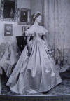 Flora Sadleir's wedding dress 1861, modelled in 1964